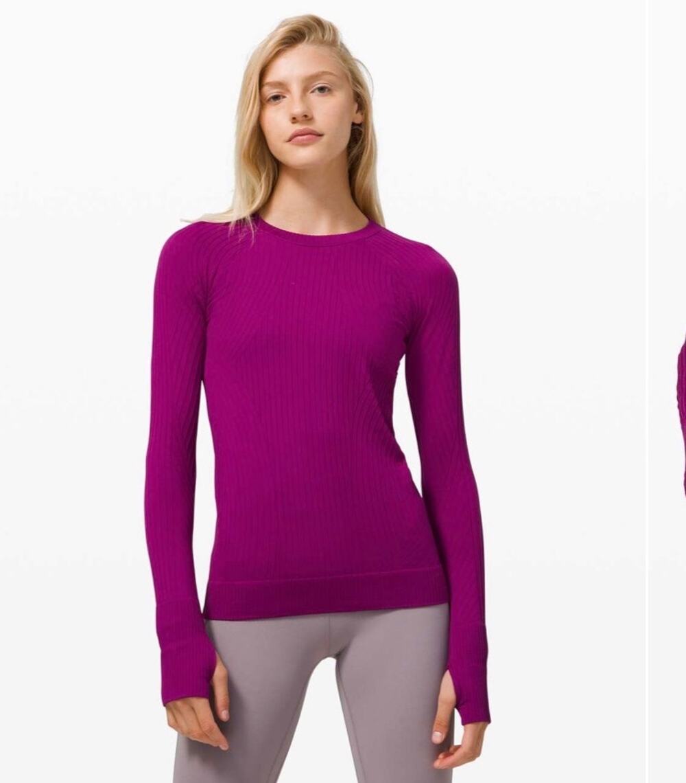 Lululemon Rest Less Pullover, Aerial Current Deep Fuschia, Size 6